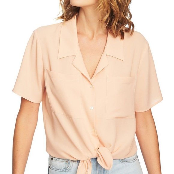 Forever 21 Tops - Forever 21 Vintage Inspired Tie-Front Blouse